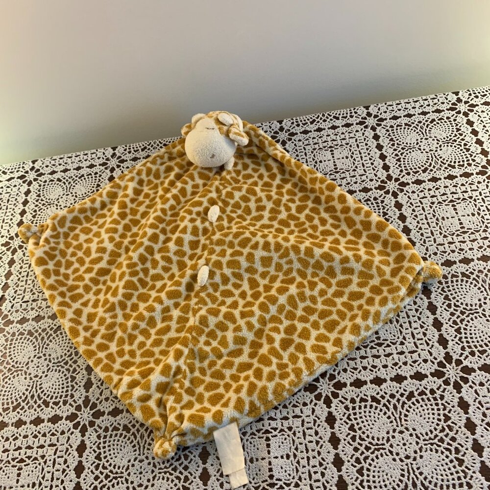 Angel Dear Giraffe Lovey Blue Security Blankie Baby Blanket Soft Soothing 12 In